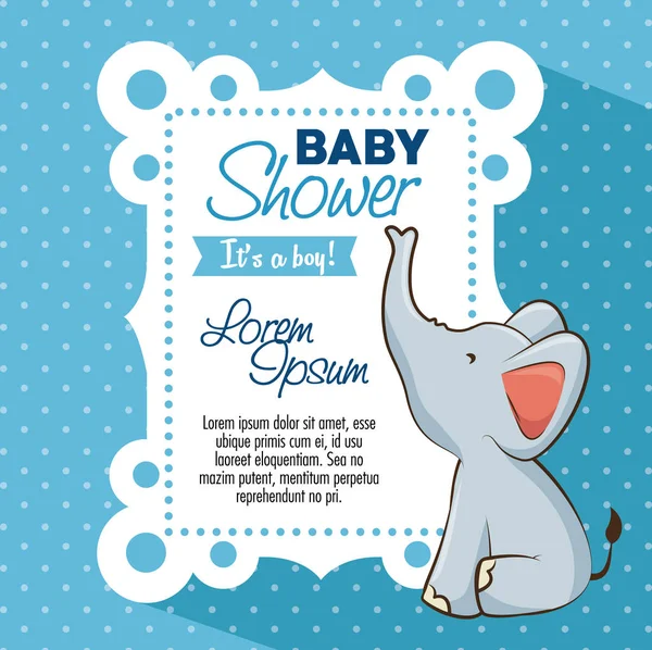 Baby shower boy einladungskarte — Stockvektor