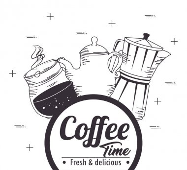 kahve makinesi ve fincan kahve tasarım