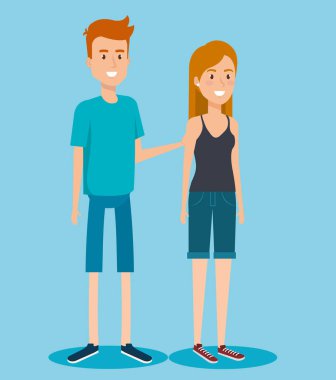 Genç çift avatarlar karakter