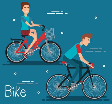 Gençler bisiklet ile