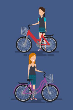 Bisiklet ile genç kadın