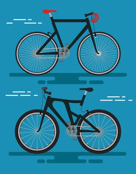 Ensemble icônes styles de vélo — Image vectorielle