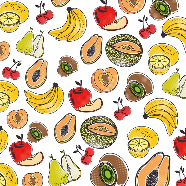 Frais fond de fruits biologiques — Image vectorielle