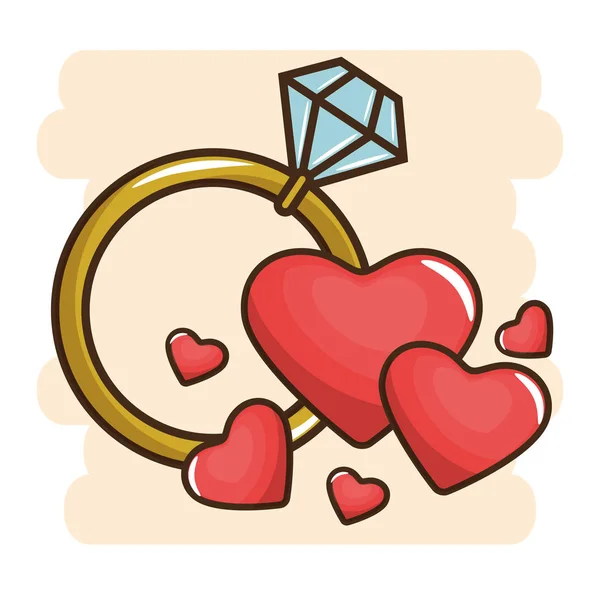 ダイヤモンドの婚約指輪 — ストックベクタ