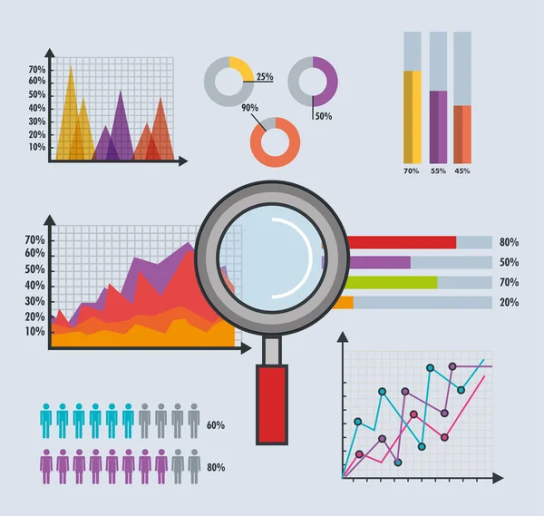 Business icone modello infografico — Vettoriale Stock