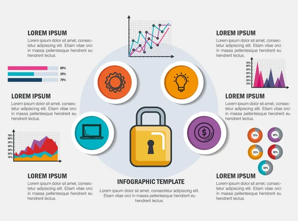 Iş Infographic şablon ikonları/simgeleri — Stok Vektör