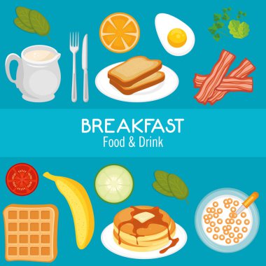brakfast kavramı ile yiyecek ve içecekler
