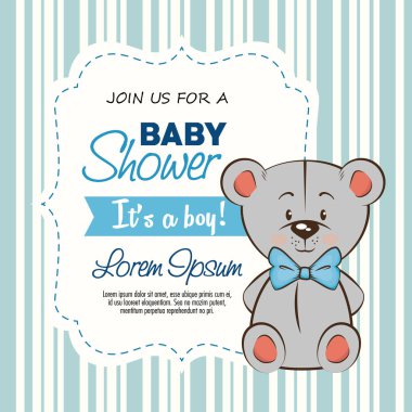 Bebek duş çocuk davetiye kartı