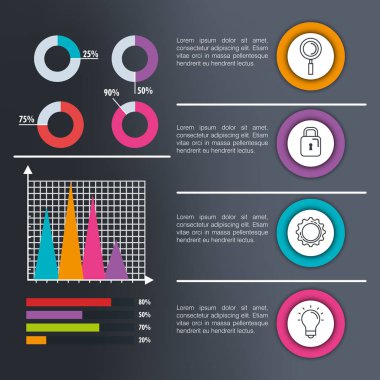 iş Infographic şablon ikonları/simgeleri