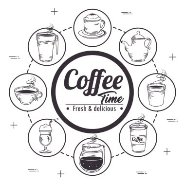 set kahve el çekilmiş