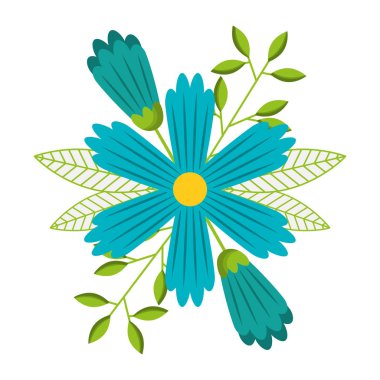 Mavi dekoratif çiçek bahar mevsimi