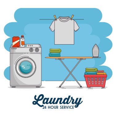 çamaşır makinesi ve giyim çamaşır odası 