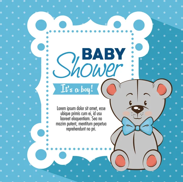 Baby douche jongen uitnodiging kaart — Stockvector