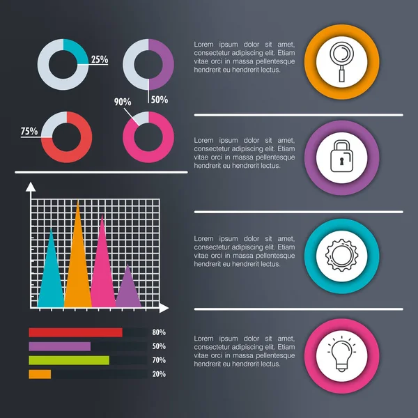 비즈니스 infographic 서식 파일 아이콘 — 스톡 벡터