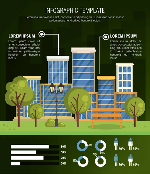 Natuur infographic sjabloon pictogrammen — Stockvector