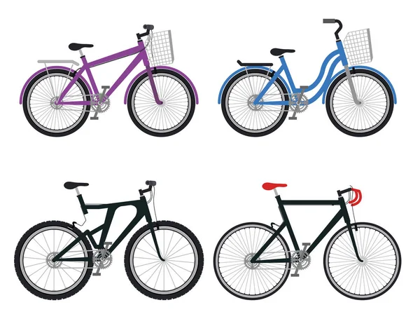 Set fiets stijlen pictogrammen — Stockvector