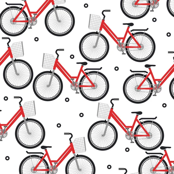 Set bicycle pattern background — Stock Vector