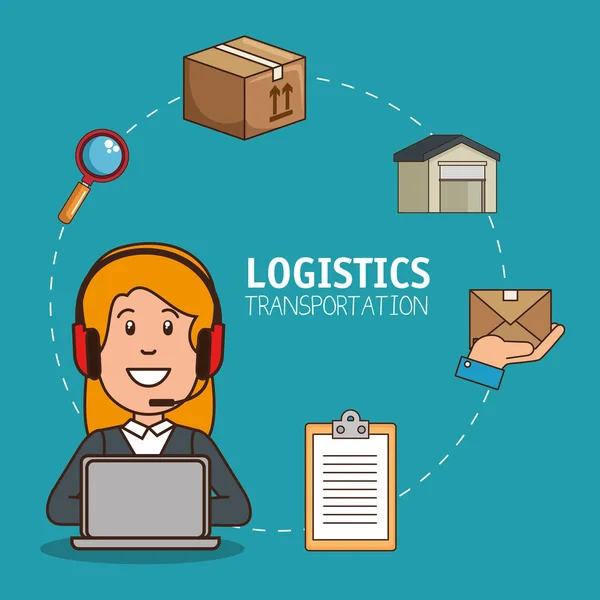 Logistic manager infographic delivery cargo — Stock Vector