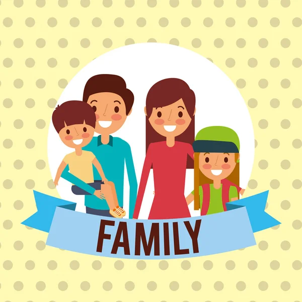 Familia juntos personajes — Vector de stock