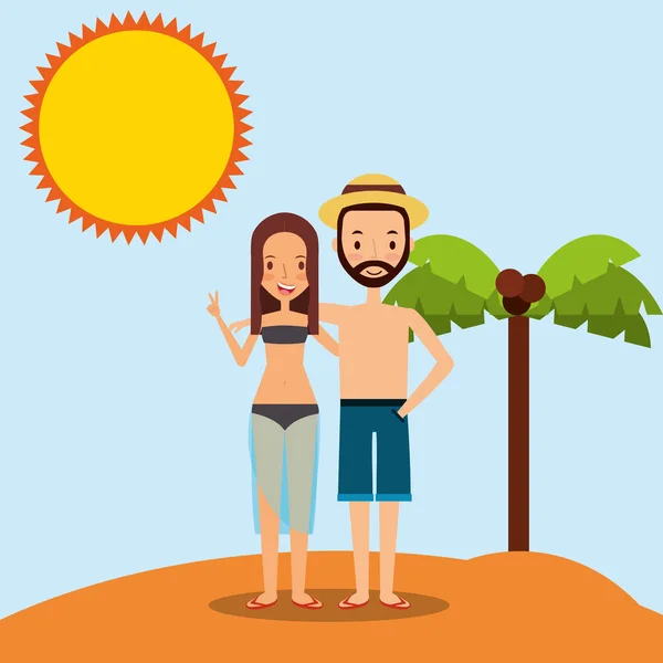 Personas viajeros vacaciones — Vector de stock