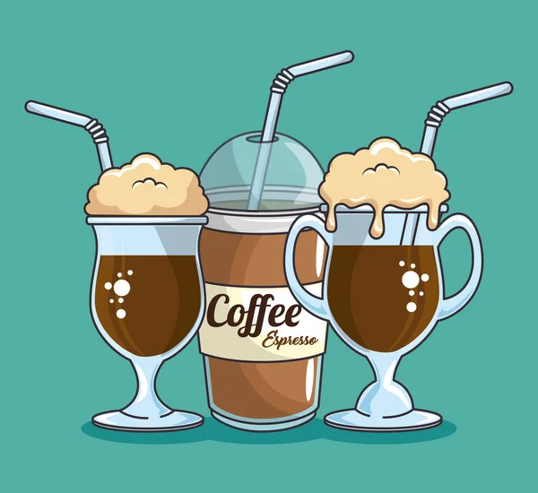 Frappe och kall dryck kaffe — Stock vektor