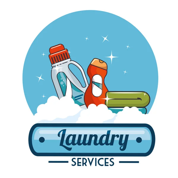 Logotipo de lavandería emblema insignia — Vector de stock
