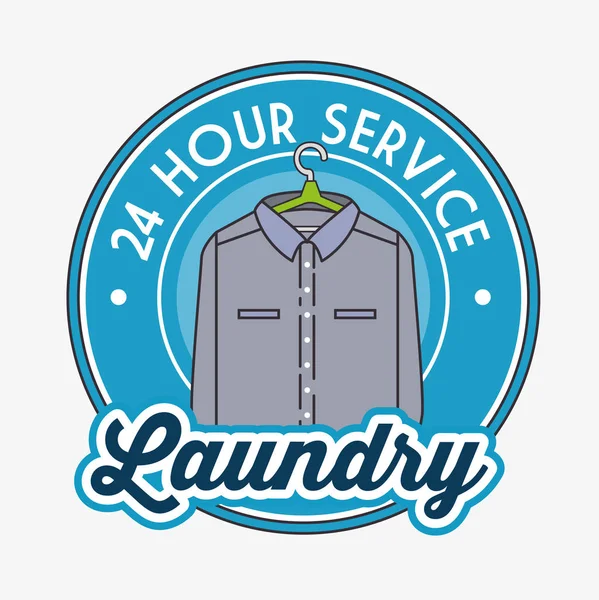 Logotipo de lavandería emblema insignia — Vector de stock