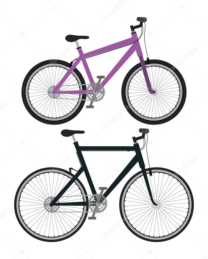 set bicycle styles icons