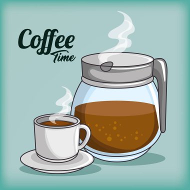 kahve makinesi ve fincan kahve tasarım