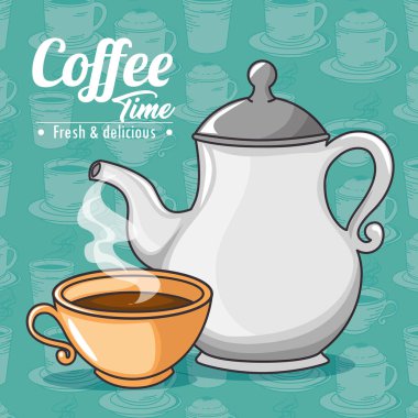 kahve makinesi ve fincan kahve tasarım