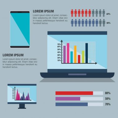 teknoloji ve iş Infographic şablon simgeler