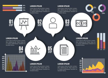 iş Infographic şablon ikonları/simgeleri