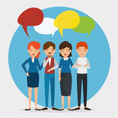 Grup iş insanlar kadın ve erkek