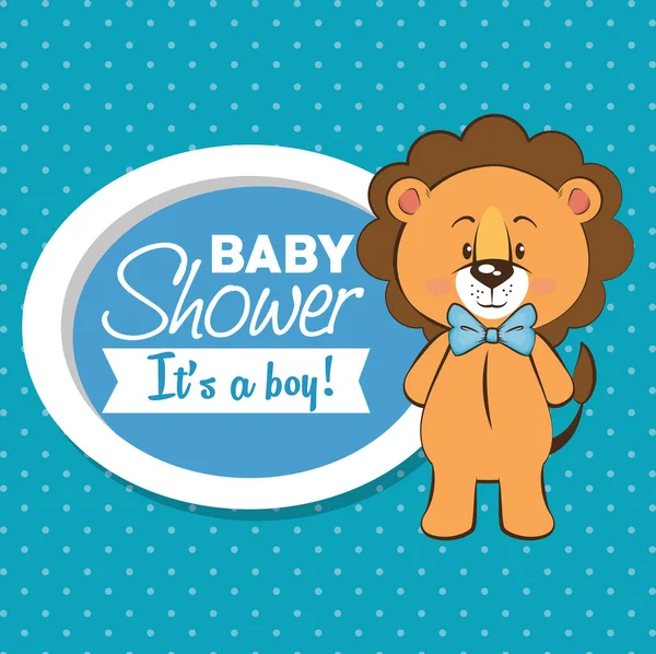 Baby dusch pojke inbjudningskort — Stock vektor