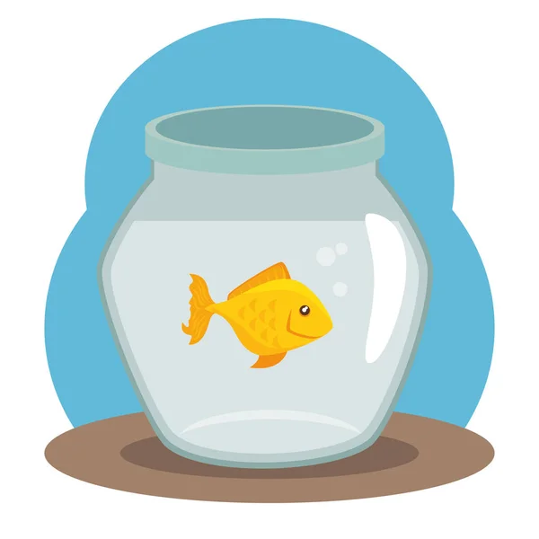 Κατοικίδιο ζώο ψάρι μπόλ εικονίδιο — Διανυσματικό Αρχείο