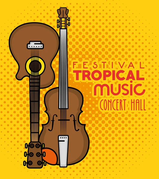 Cartel festival música tropical — Archivo Imágenes Vectoriales