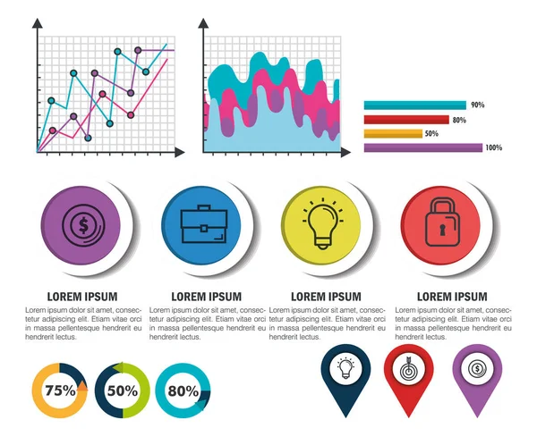 ビジネス インフォ グラフィック テンプレート アイコン — ストックベクタ