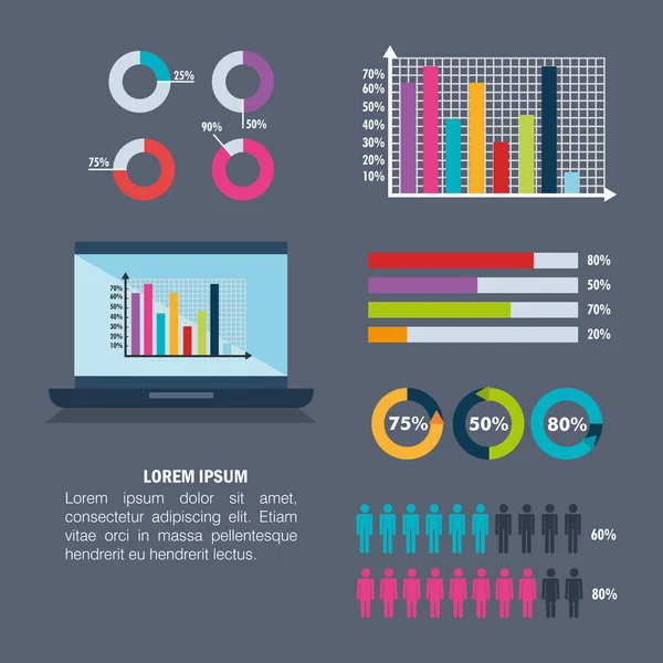 Infographic sablon készlet ikonok — Stock Vector