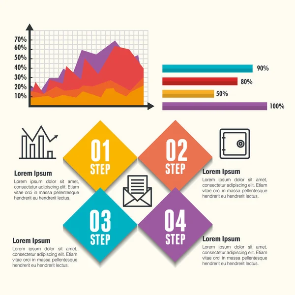 Ikony szablon biznesu infografiki — Wektor stockowy