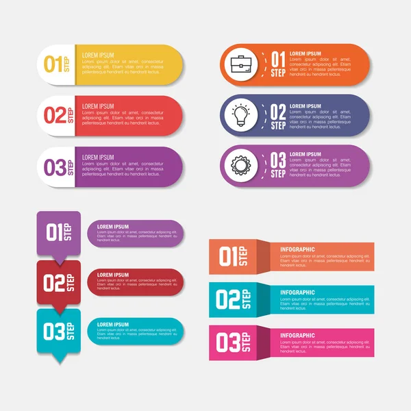 Business icone modello infografico — Vettoriale Stock