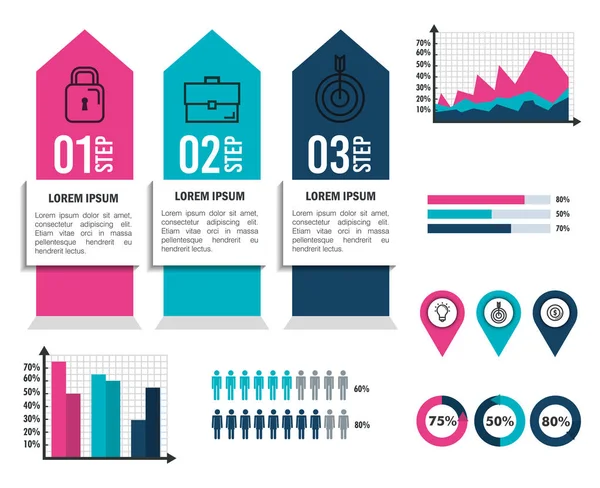 Verksamhet infographic mall ikoner — Stock vektor