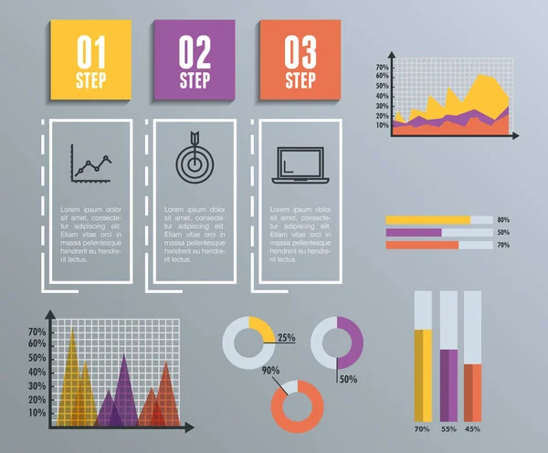 Ikony szablon biznesu infografiki — Wektor stockowy