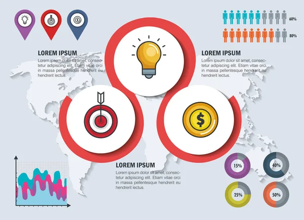 Sjabloon pictogrammen bedrijfs van de infographic — Stockvector