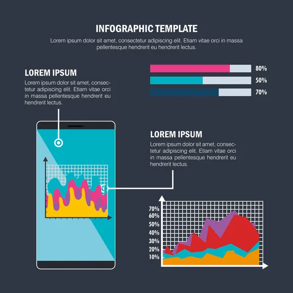 Technologie en business infographic sjabloon pictogrammen — Stockvector
