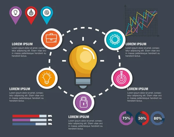 Icônes de modèle infographique d'entreprise — Image vectorielle