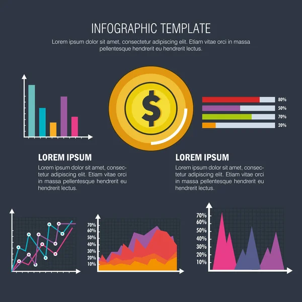 비즈니스 infographic 서식 파일 아이콘 — 스톡 벡터