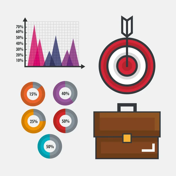 Ícones de modelo de infográfico de negócios —  Vetores de Stock