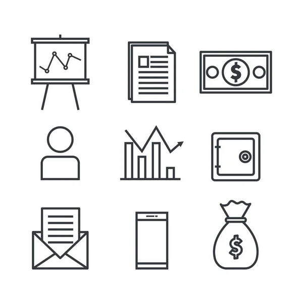 Iconos de negocios y finanzas — Vector de stock