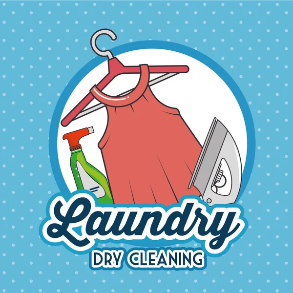 Çamaşırhane logo amblem rozeti — Stok Vektör