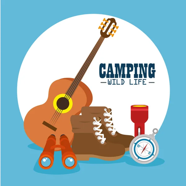 Camping outdoor Abenteuer logo — Stockvektor